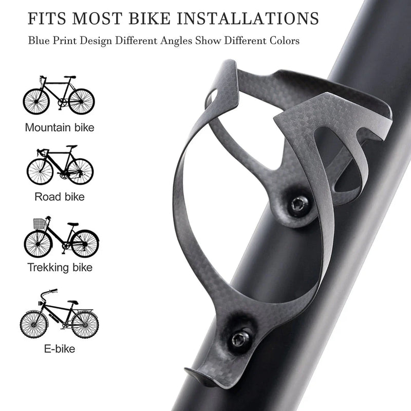 GiftHome UK Premium Carbon Fibre Bicycle Water Bottle Cage - Secure and Stylish Ride Companion