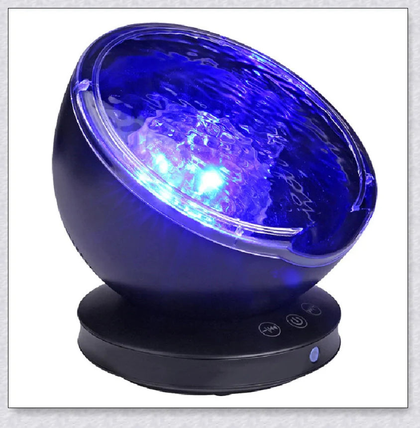 Soothing ocean wave LED projector creates a calming, spa-like atmosphere for relaxation and sleep