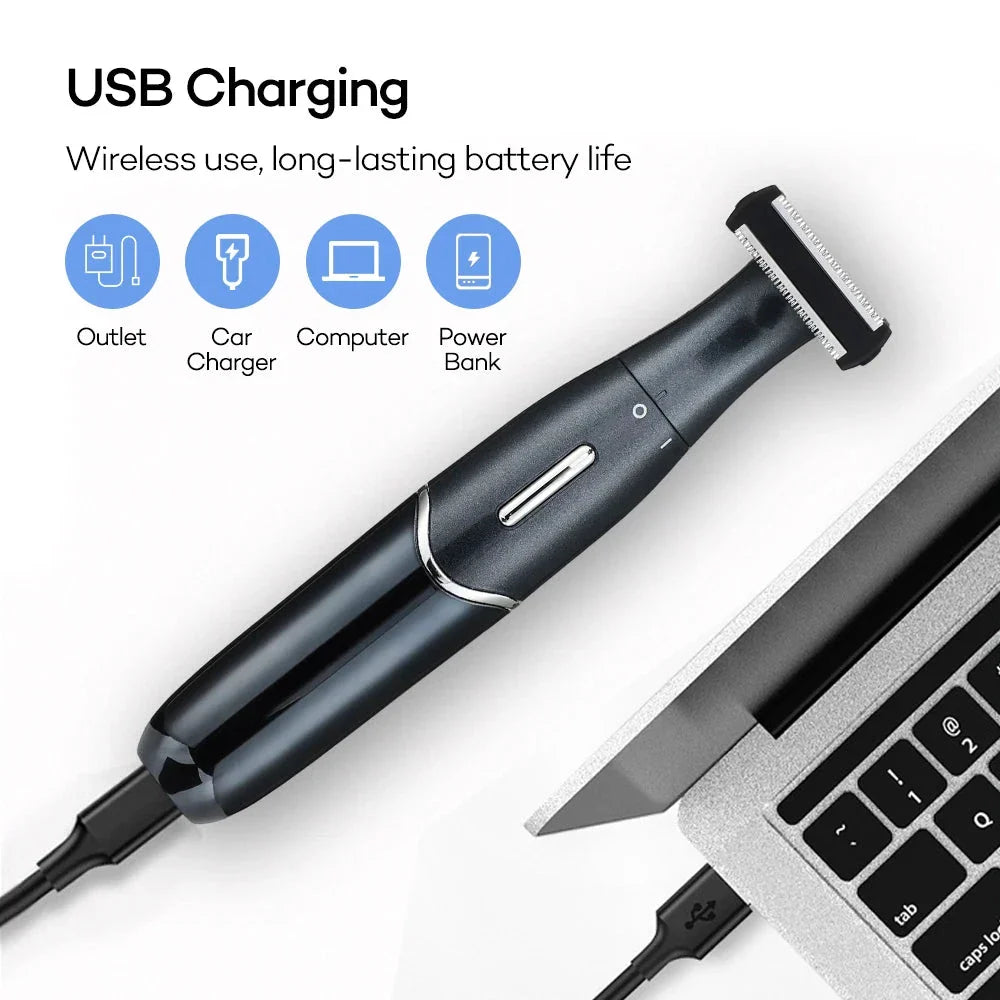 4-in-1 Rechargeable Electric Shaver for Men and Women, featuring premium materials, efficient hair removal, and smart charging capabilities