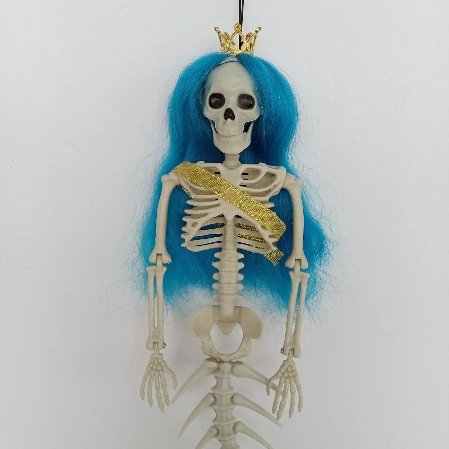 Mermaid bone pendant decoration in brown, dark purple, burgundy, and lake blue colours, ideal for Halloween outdoor courtyard displays