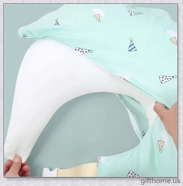 Premium breastfeeding nursing pillow with adjustable buckle, soft cotton fabric, and extra cushioning to support baby's head and prevent reflux.