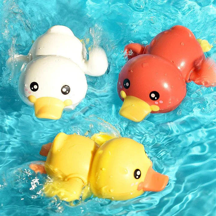 Classic Clockwork Bathing Ducks - Fun and Educational Bath Toys for Ages 0-6