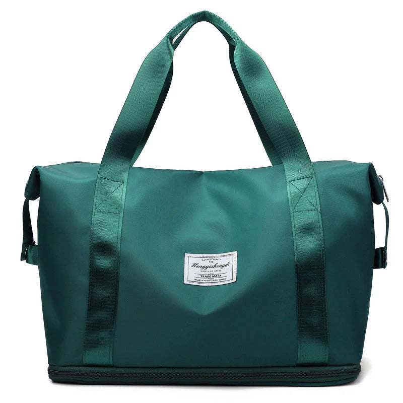 Large capacity travel bag with multiple pockets for fitness, gym, and outdoor activities