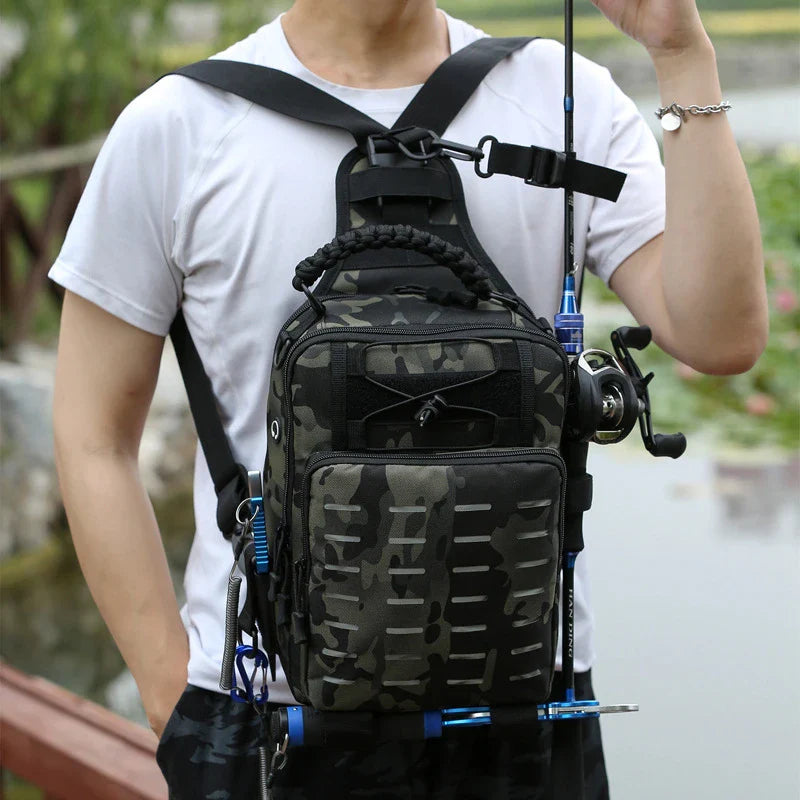 Versatile crossbody backpack with multiple compartments and adjustable straps for outdoor adventures