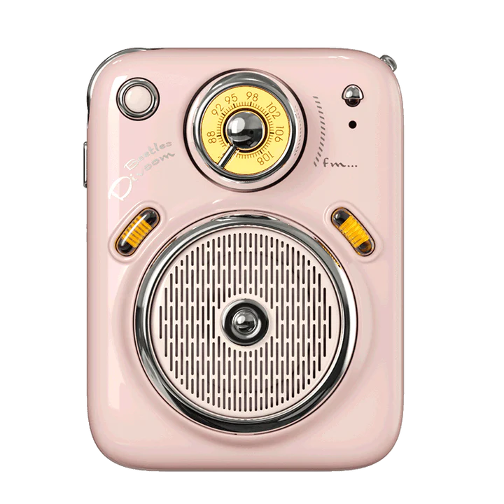 Bluetooth Wireless Mini Portable Retro Speakers in various vibrant colours, inspired by the iconic Beetle car design