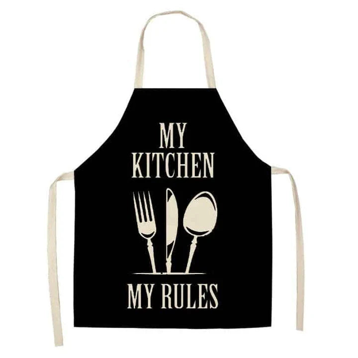 Premium Cotton and Linen Apron in Blue, Green, Grey, and White colors for the modern British kitchen