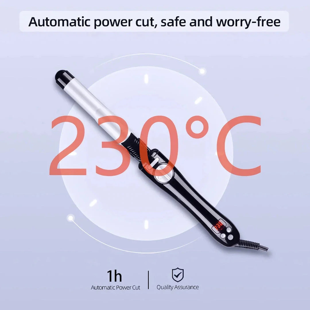 Professional 25mm Automatic Curling Iron with 360-degree Rotation and Adjustable Temperature for Salon-Quality Curls