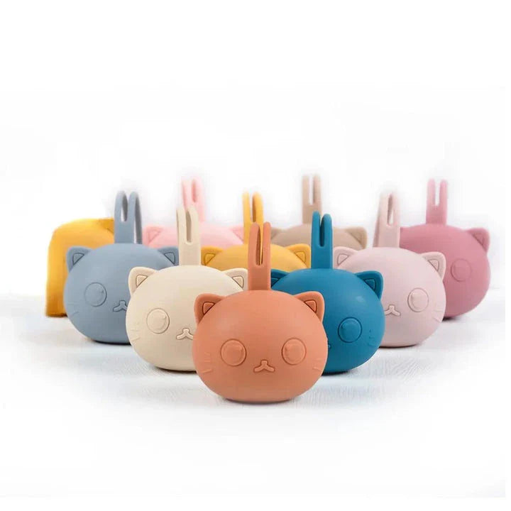 Premium silicone baby pacifier holder bag in pink colour, designed to keep pacifiers safe, clean, and accessible for on-the-go parents