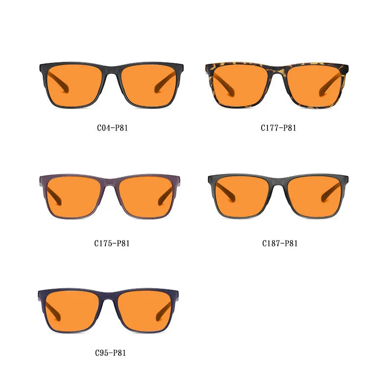 Cross-border Wild 2309 Orange Anti-Blue Light UV Glasses with stylish full-rim frame and protective lenses