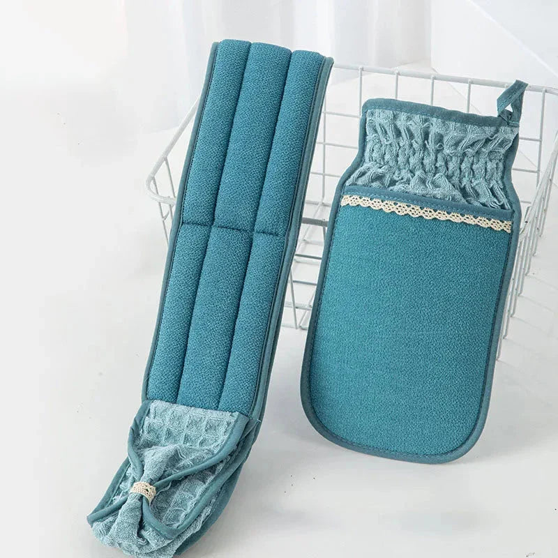Premium 3-Piece Body Scrubber and Back Massage Bath Brush Set in various colours - pink, blue, and coffee
