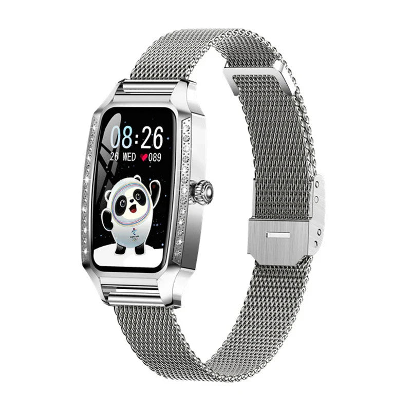 Premium stainless steel and zinc alloy heart rate and blood pressure monitoring smart watch with advanced health tracking features