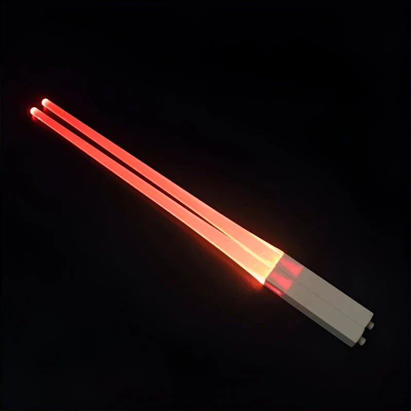 Pair of LED-illuminated Lightsaber Chopsticks, perfect for Star Wars-themed dining and adding a touch of magic to any meal