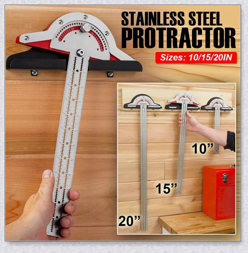 Precision Woodworkers Edge Ruler with adjustable angle, spring-loaded indexing system, and etched laser scale for accurate measurements in woodworking projects.