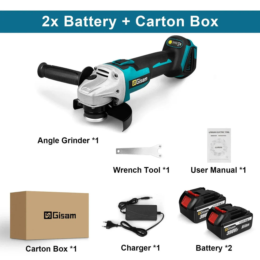 18V 125mm Cordless Angle Grinder with Brushless Motor for Polishing and Cutting Tasks