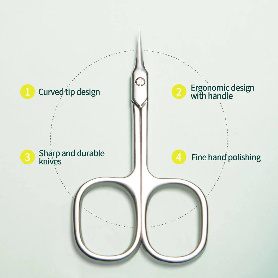 Precision Cuticle Scissors with polished blades and comfortable grip for professional-quality nail care