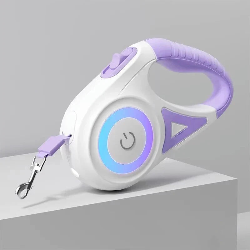 Luminous Retractable Nylon Pet Leash for Dogs and Cats in the UK, featuring adjustable length, one-handed control, and enhanced visibility for safer walks.
