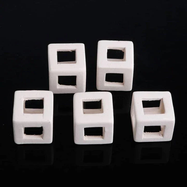 Elegant white ceramic cube aquarium decor with a modern, minimalist design