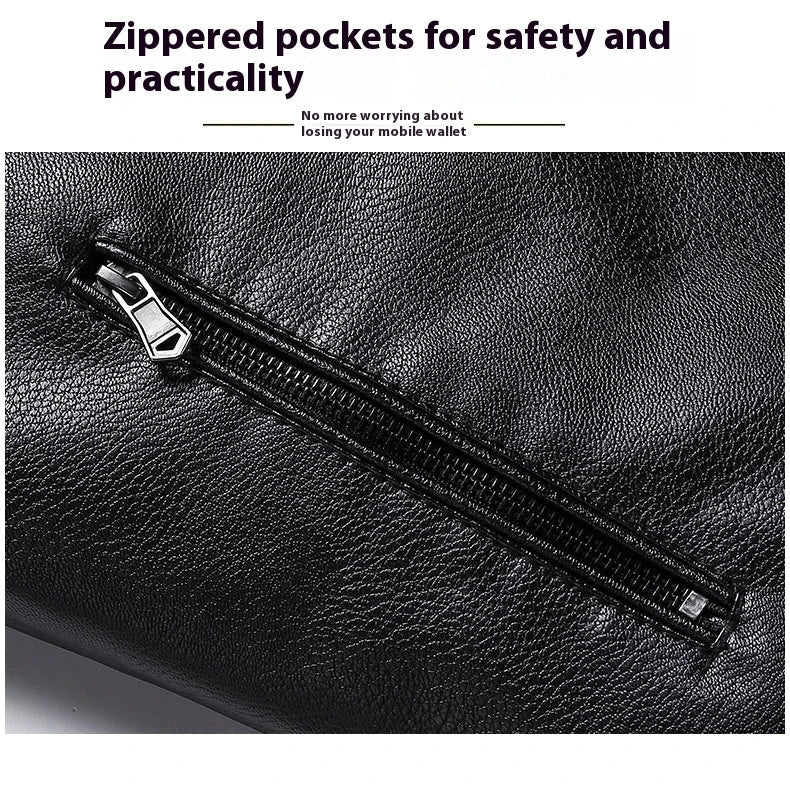 Stylish Fleece-Padded Jacket with PU Leather Accents in Various Colours