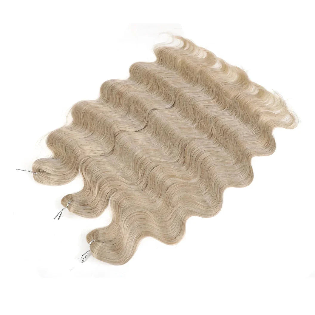 Premium 24-inch body wave crochet hair extensions in ombre blonde shade