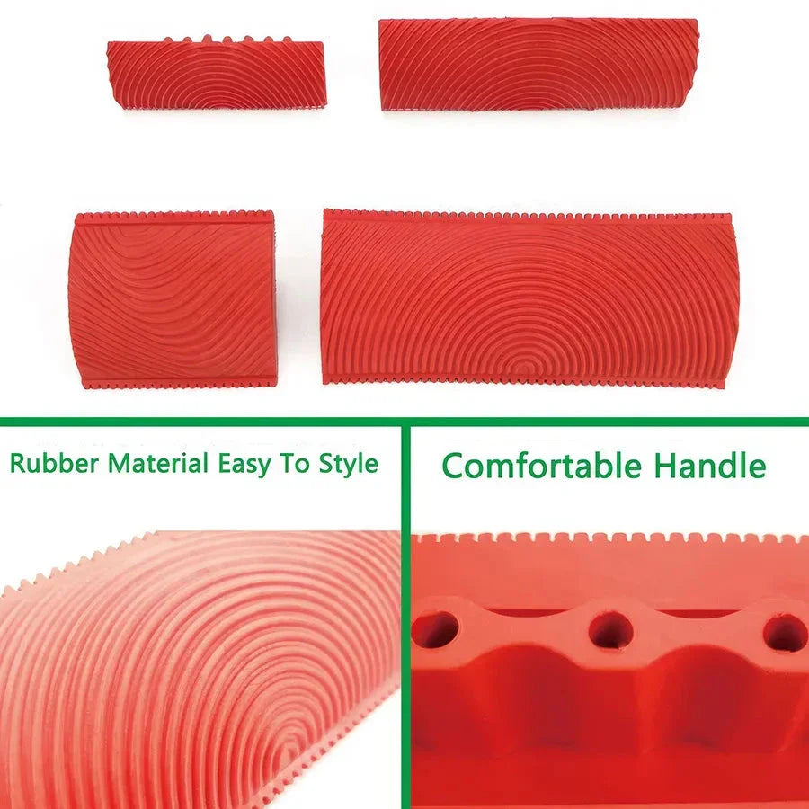 Trendha Wood Grain Effect Roller Set - Achieve a professional-looking wood grain finish on walls, furniture, and more