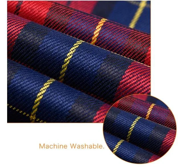Stylish plaid pattern car seat cover for dogs, made of durable nylon to protect car upholstery