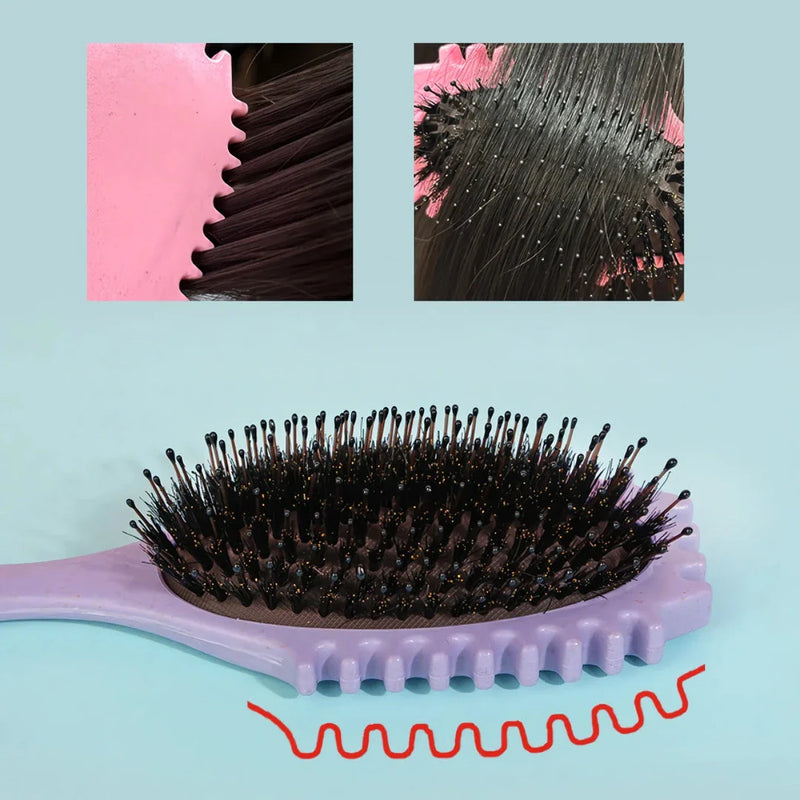 GiftHome UK Boar Bristle Hair Brush for Defined, Tangle-Free Curls