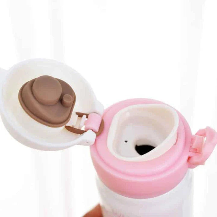 Premium stainless steel vacuum insulated thermos bottle with vibrant fruit print design, perfect for keeping children's drinks hot or cold.