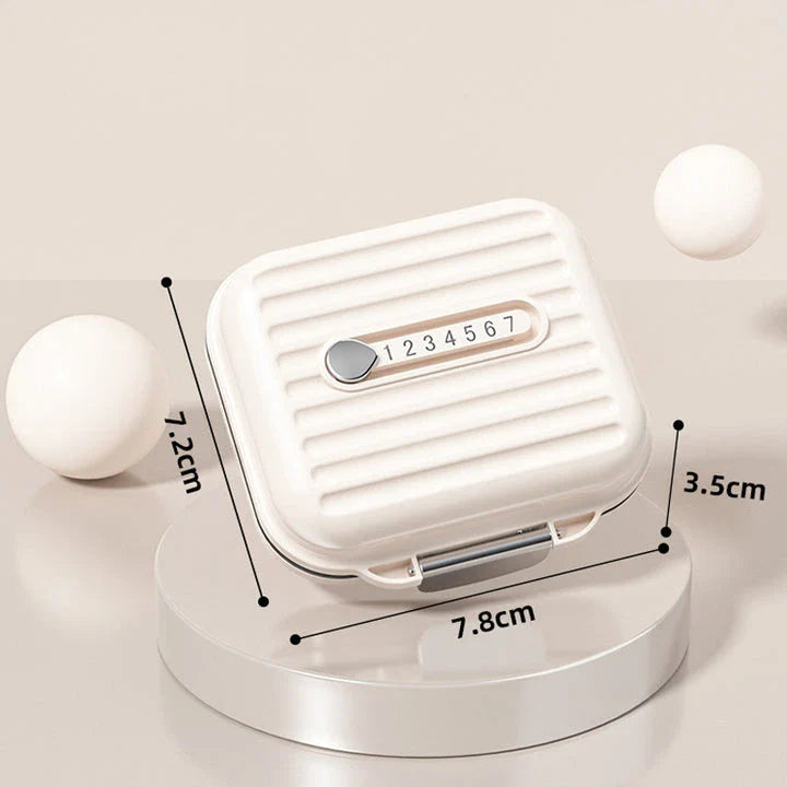 Premium waterproof weekly pill organiser with seven secure compartments for organised medication management