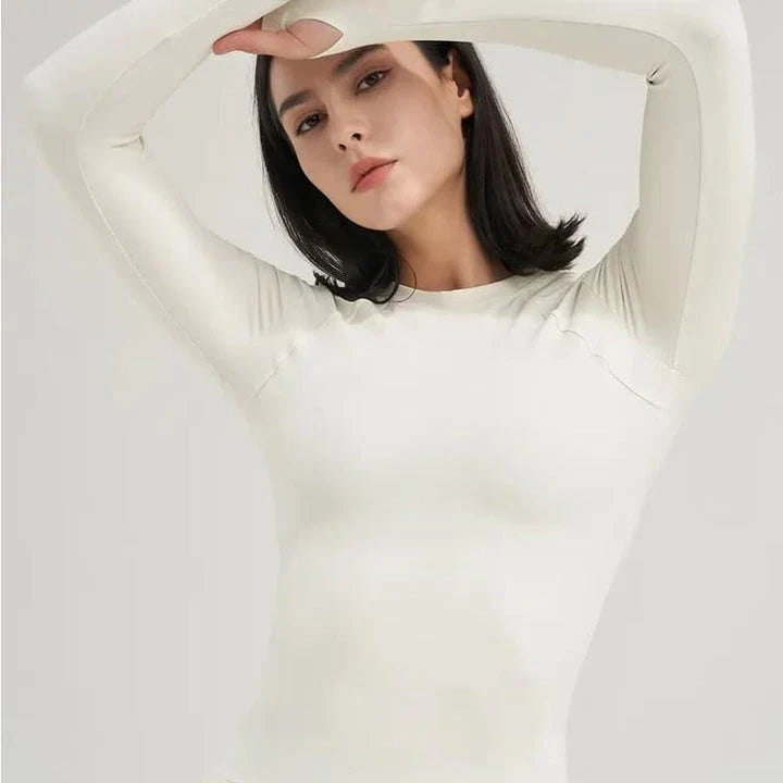 Premium Nylon Gym Top Yoga Shirt for Women in Coffee Colour