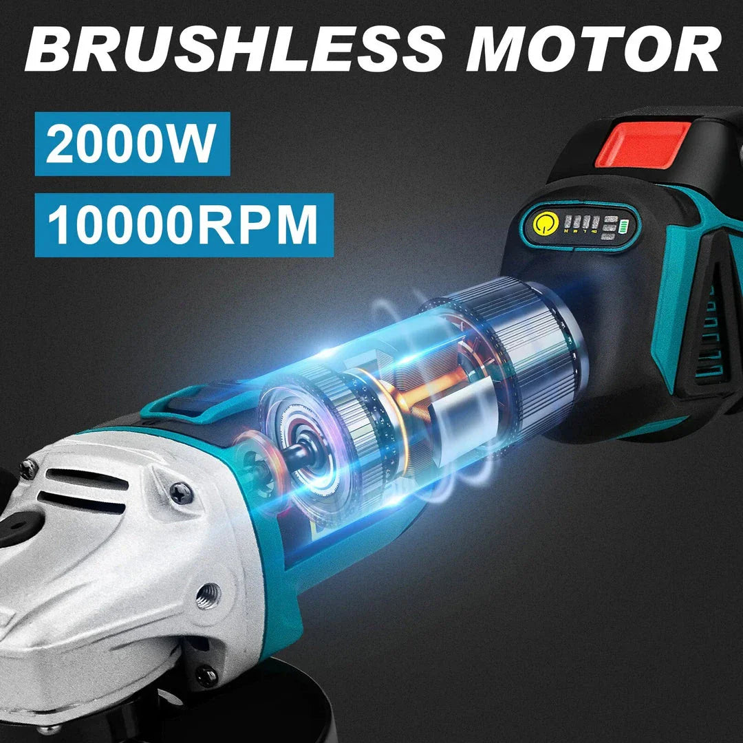 18V 125mm Cordless Angle Grinder with Brushless Motor for Polishing and Cutting Tasks
