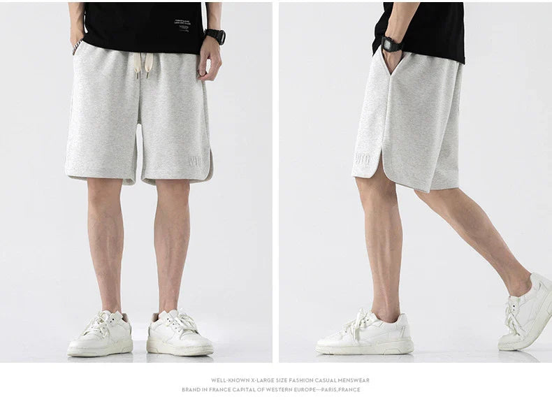 Premium British-made knitted sports shorts in a variety of classic colours, featuring an elastic waistband and loose, comfortable fit.