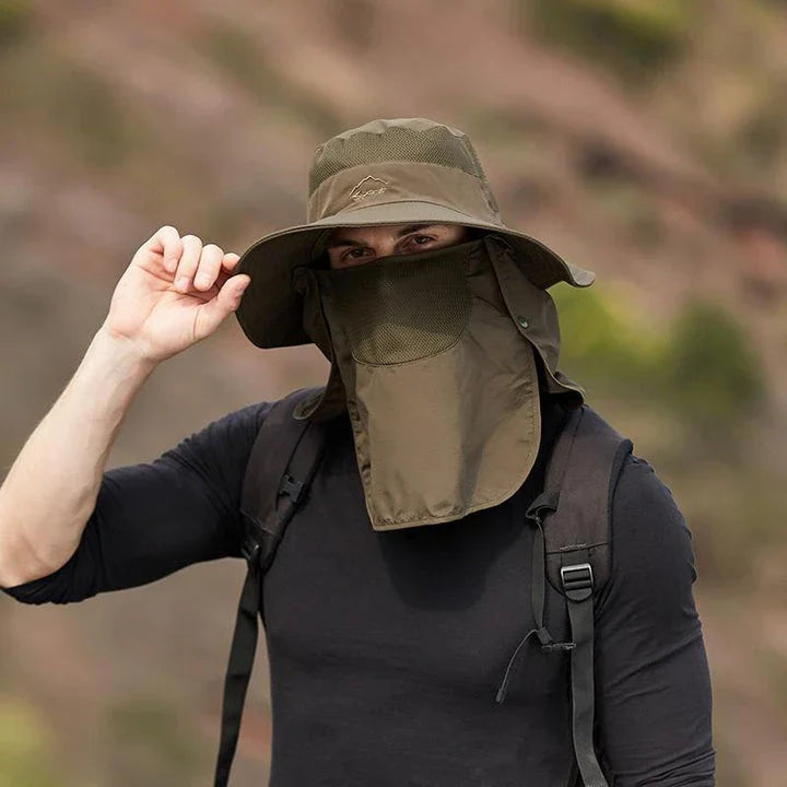 Summer QuickDry UV Protection Fisherman Cap with Face and Neck Cover for Outdoor Adventures