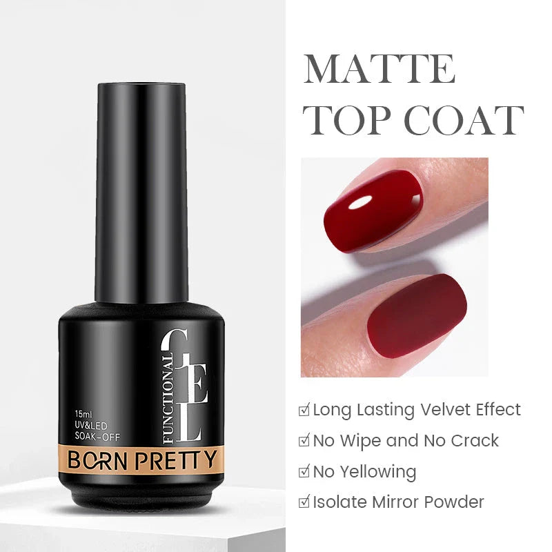 Premium 15ml Base and Top Coat Reinforcement Gel for creating salon-quality nail art designs at home