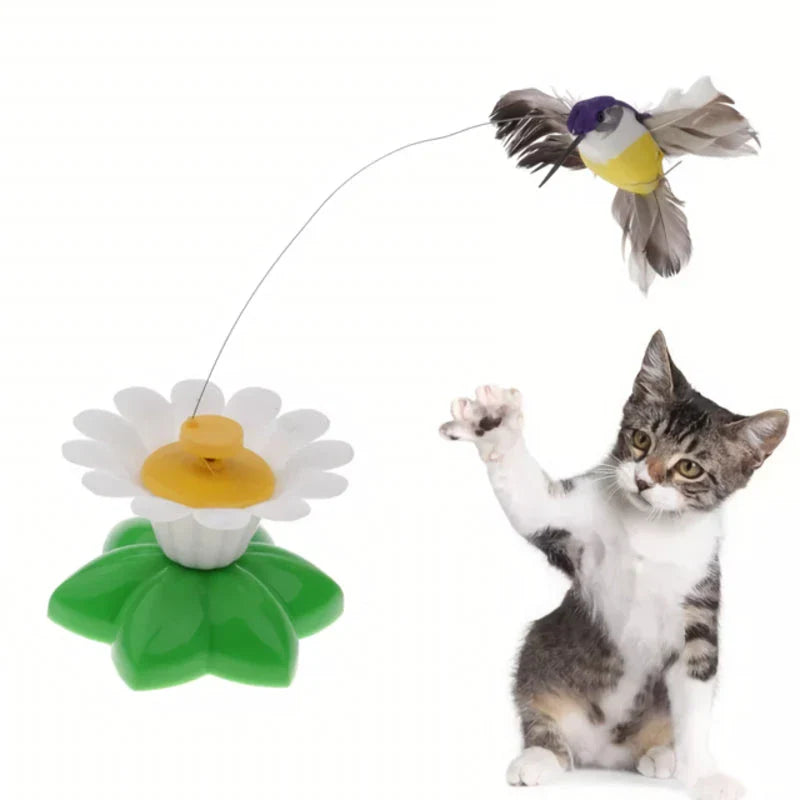 A high-quality electric rotating butterfly cat toy that captivates feline attention and encourages active play.