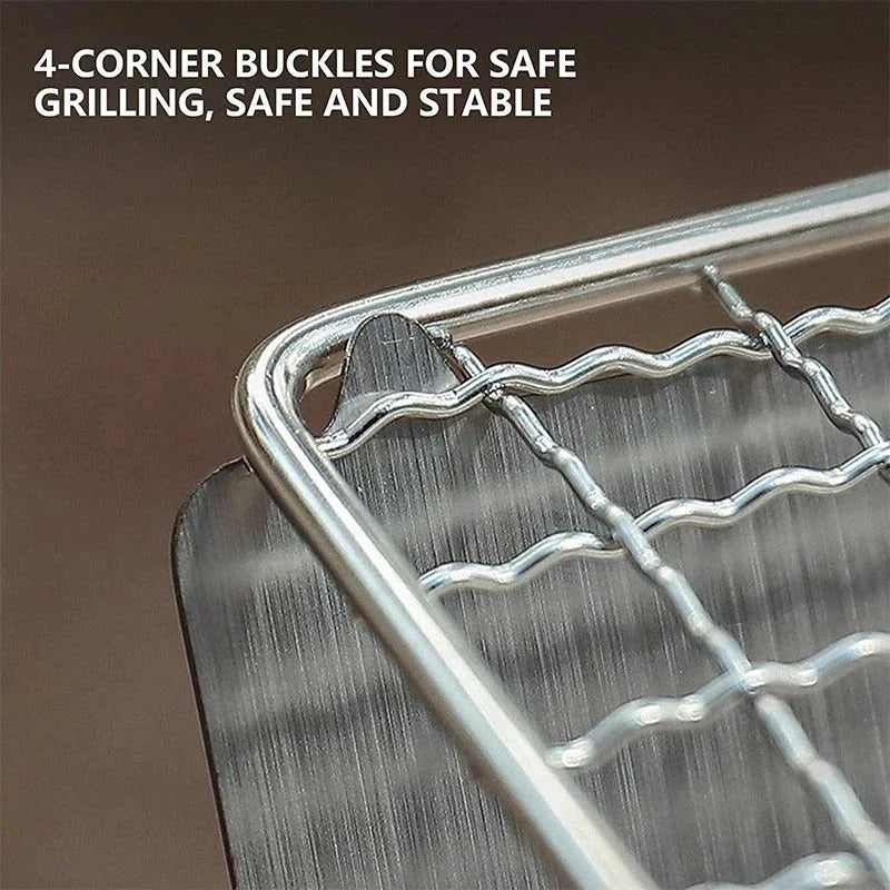 Premium stainless steel portable folding BBQ grill for outdoor adventures, camping, and backyard cooking