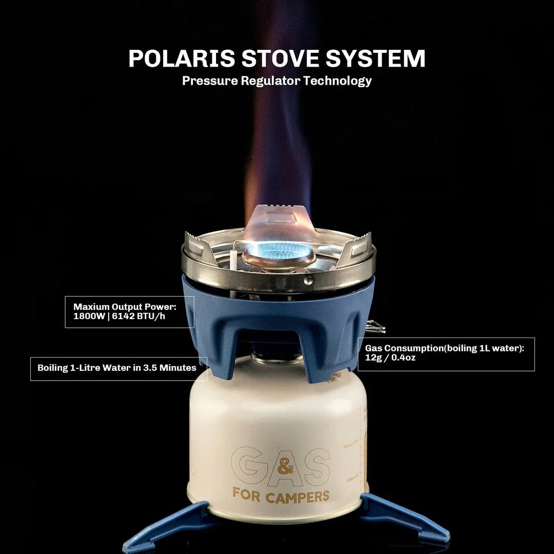 Camping Cooking System with Micro Regulator Portable Stove in Red - Durable Outdoor Cooking Companion
