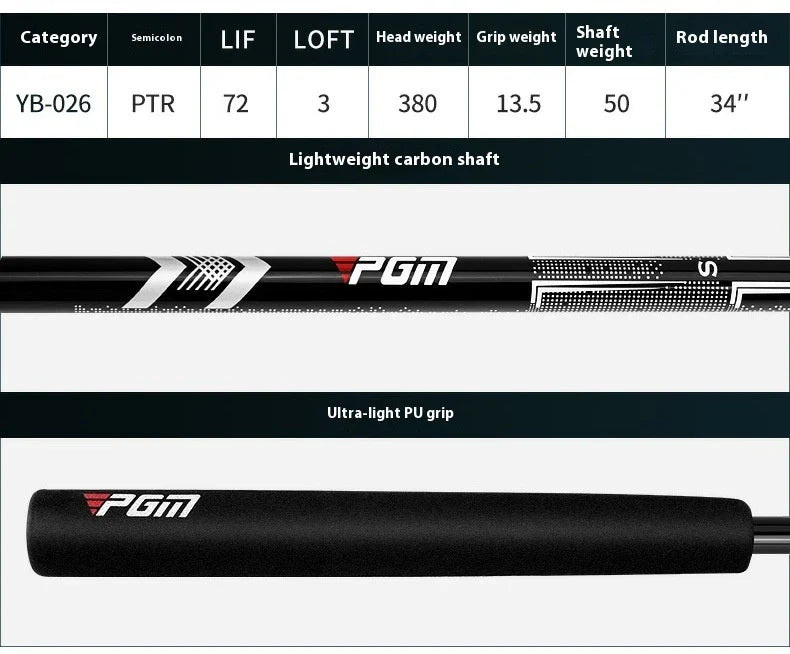 Premium golf putter with low centre of gravity for stable, consistent putting on the green
