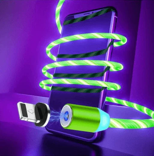 Stylish magnetic charging cable for iPhone, Android, and Type-C devices with premium aluminium alloy construction and fast 2.1A charging