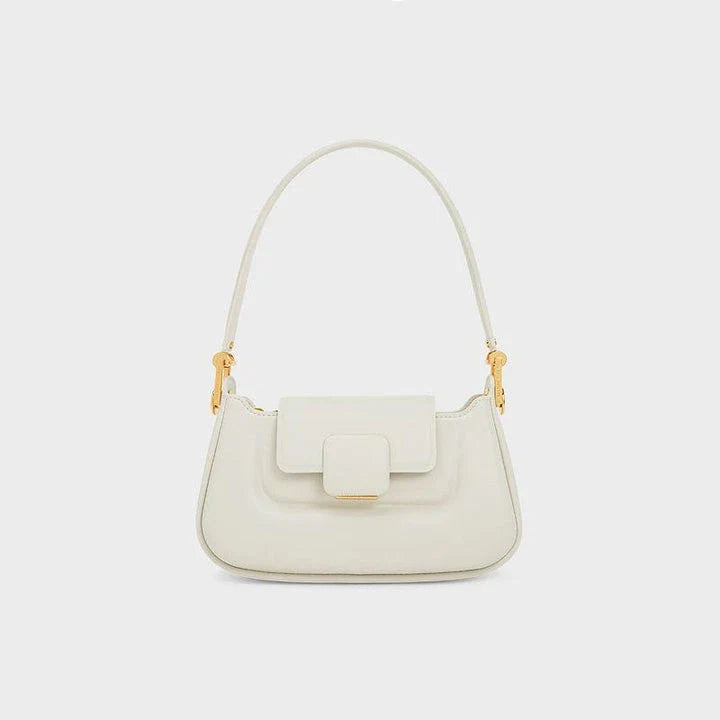 Sophisticated silk-lined TPU crossbody baguette bag in green, black, and navy colours