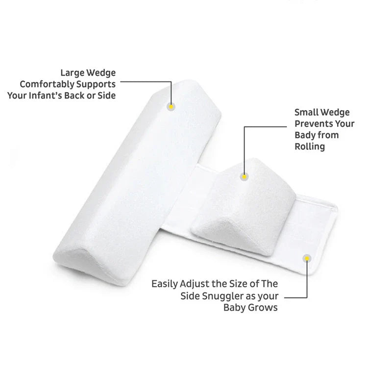 Soft, breathable cotton newborn baby sleeping pillow with adjustable fit and triangular anti-roll design for a comfortable, secure sleeping experience