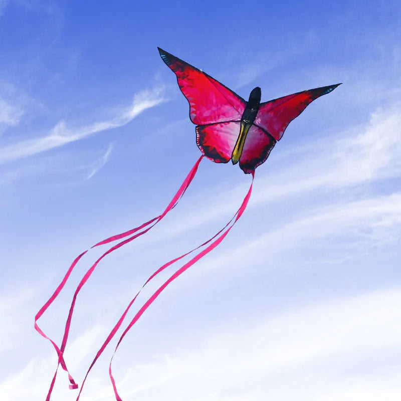 Stunning red crystal butterfly kite with 100m string - perfect for outdoor fun and family adventures