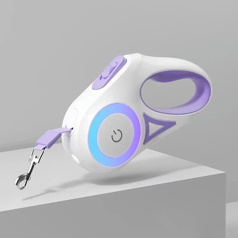 Luminous Retractable Nylon Pet Leash for Dogs and Cats in the UK, featuring adjustable length, one-handed control, and enhanced visibility for safer walks.