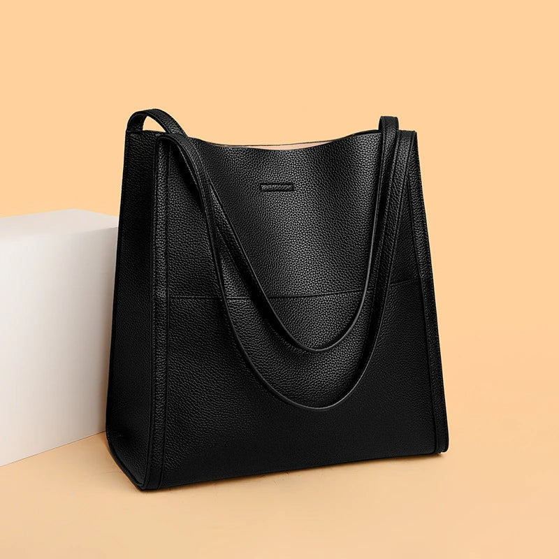 Premium large capacity tote bag for women with three-dimensional pockets, soft PU material, and pillow-shaped design for comfortable commuting