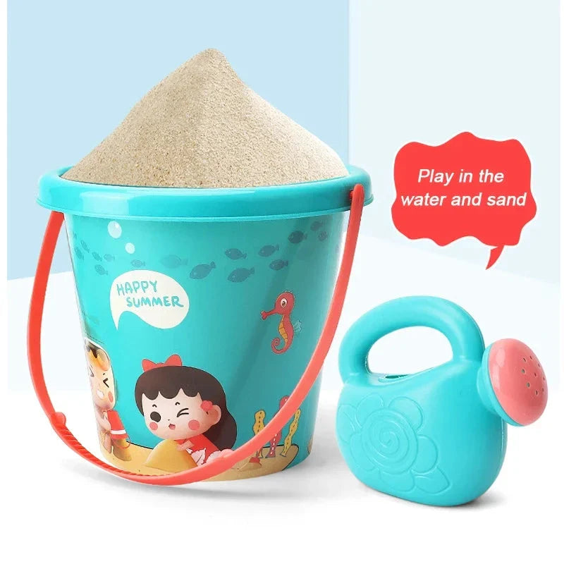 Vibrant 18-piece kids' beach and sand playset with colourful sand toys and shovel