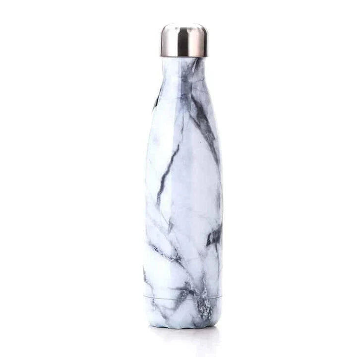 Premium stainless steel water bottle with double-walled vacuum insulation, available in pink colour and 500ml capacity