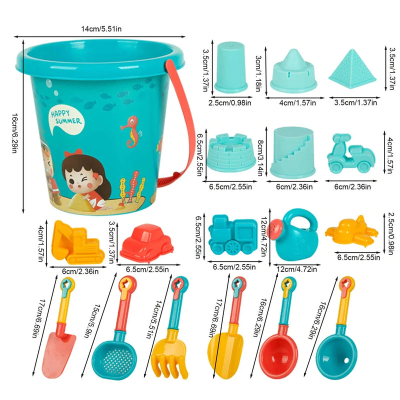 GiftHome UK Premium 18-Piece Kids' Beach and Sand Playset with Vibrant Accessories