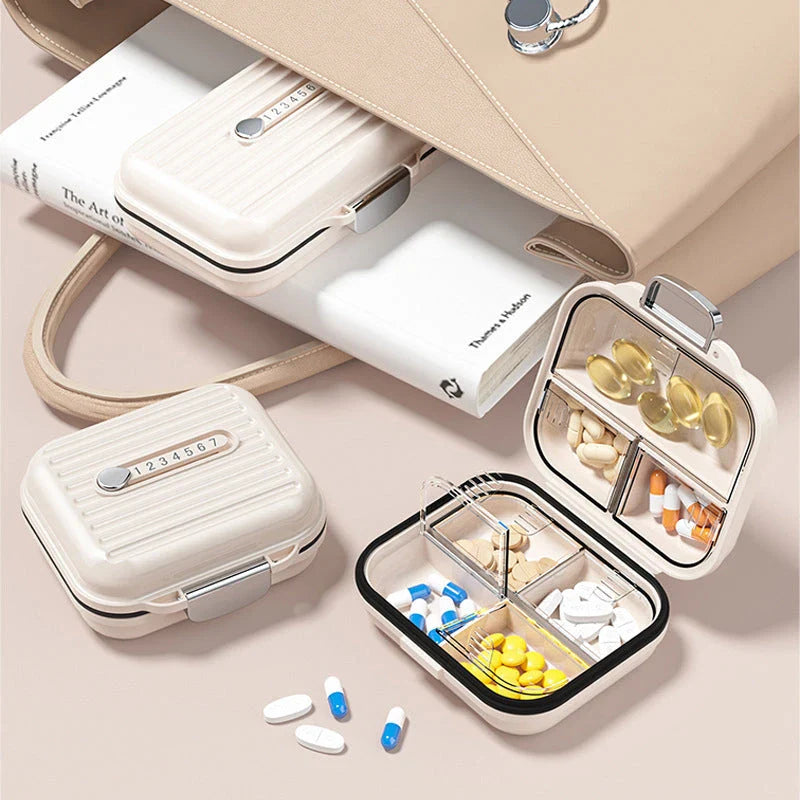 Premium waterproof weekly pill organiser with seven secure compartments for organised medication management
