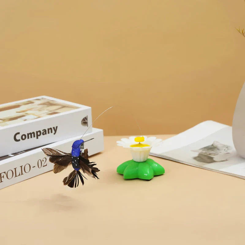 A high-quality electric rotating butterfly cat toy that captivates feline attention and encourages active play.
