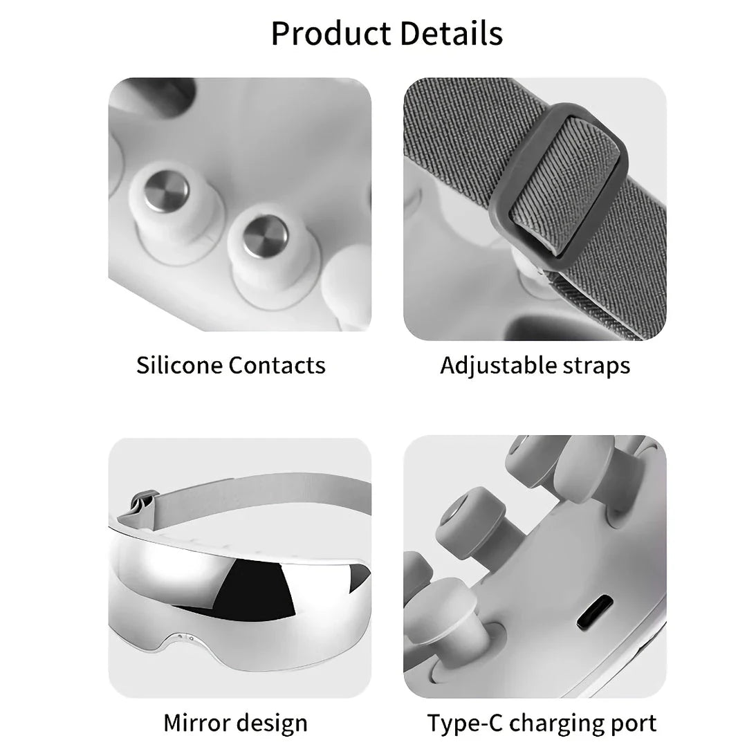 Premium electric eye massager with hot compress and Bluetooth music for relaxation and rejuvenation