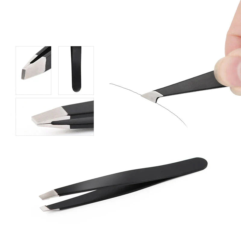 Premium 4-Piece Eyebrow Grooming Set with Precision Tweezers for Brow Shaping and Lash Application